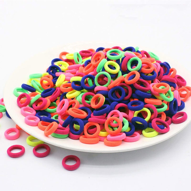 LEDUODO 100 Pcs Baby Girls Hair Ties - Small Size Elastic Hair Ties for Baby Girls Infants Toddlers Multicolor Hair Bands Elastic Ponytail Holder (Dark) - Image 2